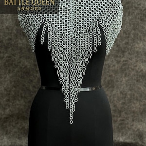 Medieval Steel Knight Lady Chainmail Top - Handcrafted Metal Chainmail Top - Designer Bold Look Battle Queen Chainmail Halter Top
