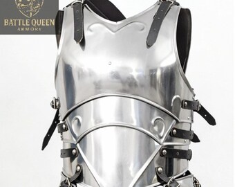 Handmade Mild Steel Lady Knight Armor: Women's Medieval Breastplate & Tassets