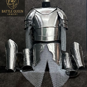 Lady Knight Steel Armor Suit: SCA-LARP Cosplay, Battle-Ready Queen
