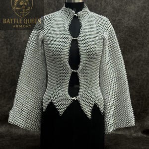 Medieval Aluminum Knight Lady Chainmail Top - Handcrafted Aluminum Chainmail Top - Designer Bold Look Battle Queen Chainmail Halter Top