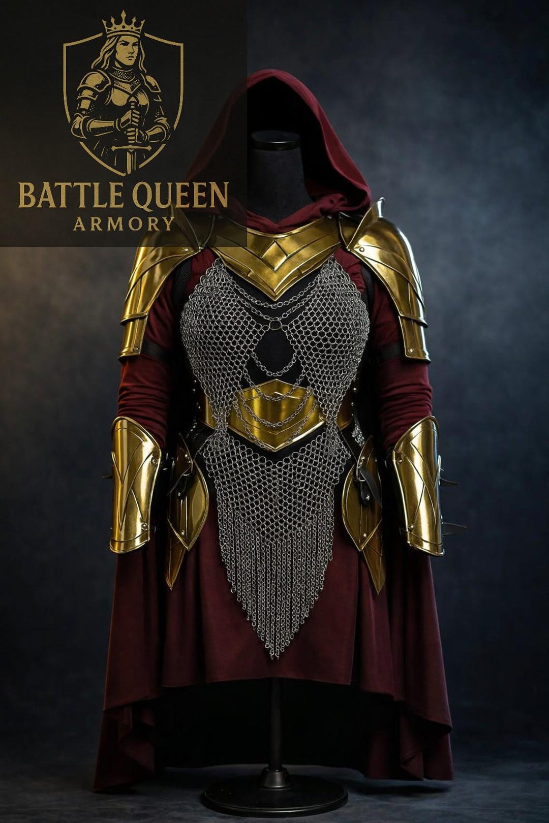 Medieval Female Armor Costume With Chainmail - Lady Medieval Knight ...