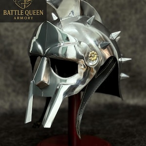 Casco de gladiador medieval: acero de calibre 18, armadura para cosplay LARP
