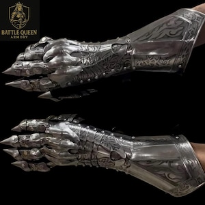 Middeleeuwse Nazgul-etshandschoenenset ~ Gothic-handschoenen ~ Halloweenkostuum ~ Rollenspel en cosplay kostuumhandschoenen
