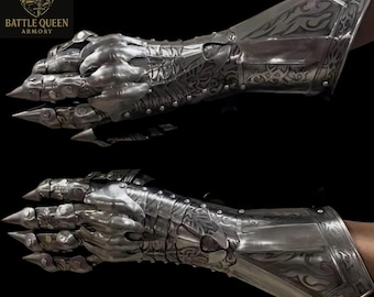Stulpen: Geätzte Ringgeister Handschuhe, Dark Fantasy Rüstung Cosplay