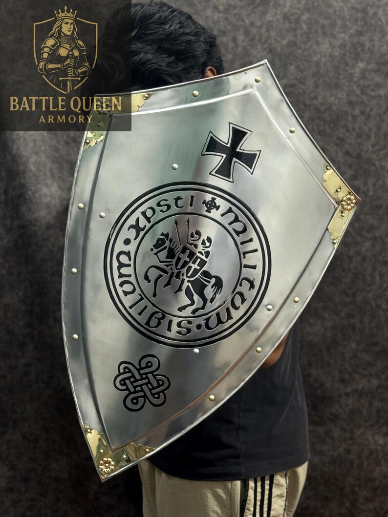 Handcrafted Knight Templar Shield: 18 Gauge Steel Crusader Shield - Etsy