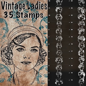 Vintage Ladies 35 Stamps