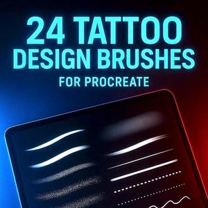 24 Procreate Tattoo Design Brushes – Essential Tools for Tattoo Artists & Illustrators