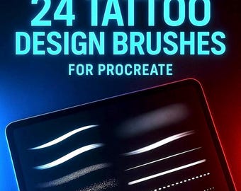 24 Procreate Tattoo Design Brushes – Essential Tools for Tattoo Artists & Illustrators