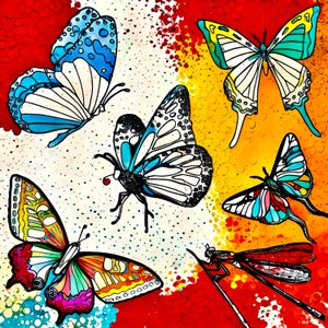 30 Butterfly, Dragonfly, Moth Procreate Tattoo Design Stamps