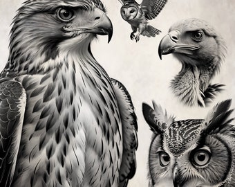 Birds of Prey Set-Procreate stamp brushes
