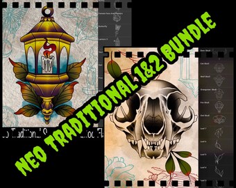 Procreate-Bundle i Save Neo Traditional Brush Sets 1&2 - 110 pędzli w sumie