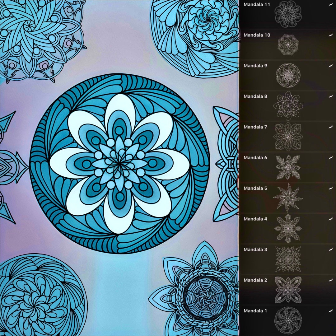 Mandala Tattoo Design Brushes for Procreate 40 Brushes - Etsy