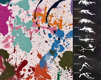 Zestaw pędzli do stempli Paint Splatter Procreate-43