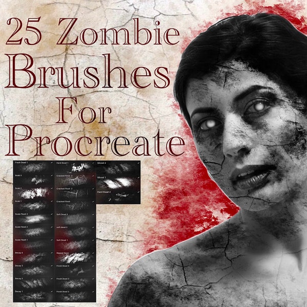 Procreate-25 Zombie Skin Texture Brushes