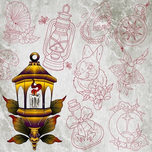Procreate-Neo Traditional Set 2, 50 Tattoo brushes