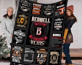 Personalized Blanket, First Nam Or Last Name Blood Runs Through My Veins, Your Name Blanket, Personalized Gift, Personalized Warmer Gift