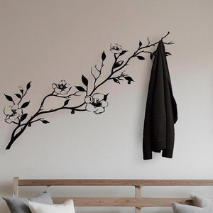 Floral Metal Wall Coat Rack: Modern Entryway Organizer
