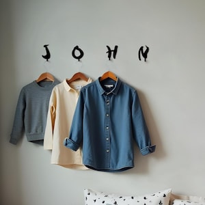 Perchas de pared con letras y nombres personalizados, ganchos con letras a, b y c, para habitación infantil, decoración de habitación infantil, sala de juegos, gancho decorativo para guardería.