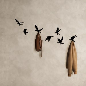 Bird Coat Hooks: Decorative Steel Wall Hooks, Modern Key Hanger
