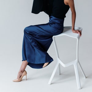Navy Satin Skirt Etsy UK