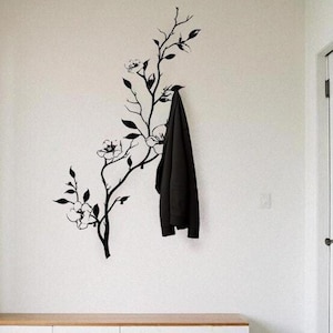 Metal Tree Branch Coat Rack: Modern Wall Art Hanger