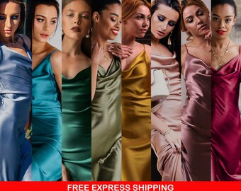 silk slip prom dress