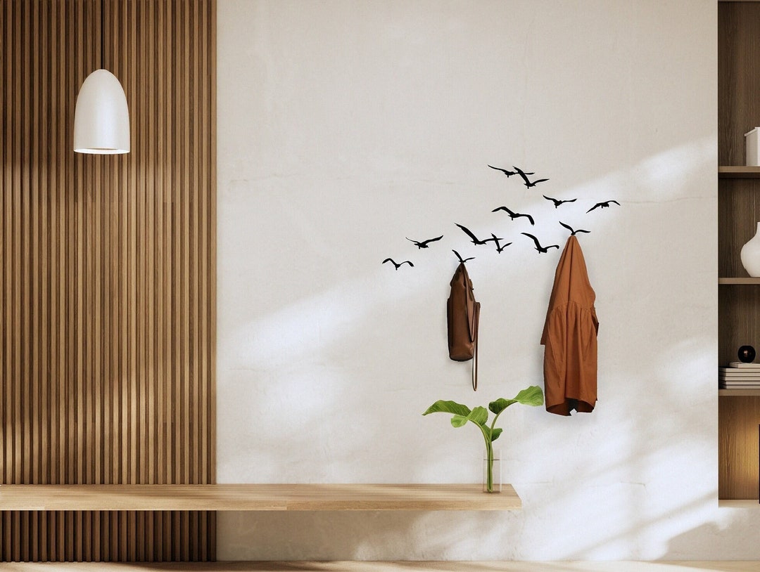 Gift for Her, Birds Lover, Farmhouse Style Decorative Hooks, Metal Wall ...