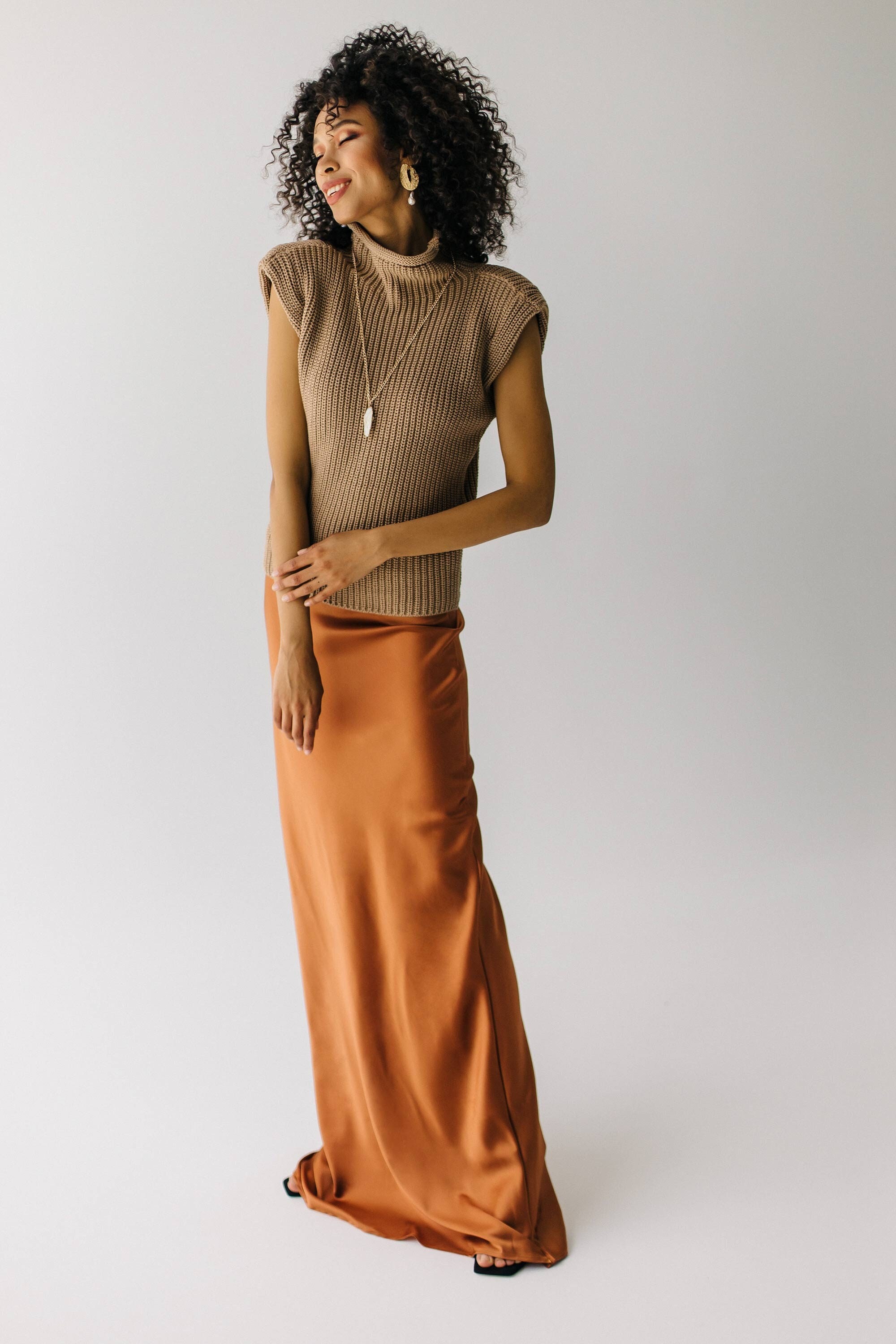 スカート Double Satin Long Skirt / Brown Love Like This Satin Maxi Skirt - Chocolate | Fashion Nova