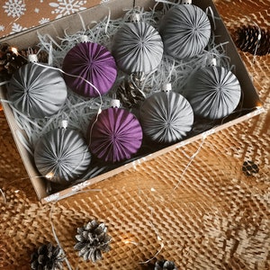 Handmade Silk Christmas Ball Ornaments - Holiday Tree Decor