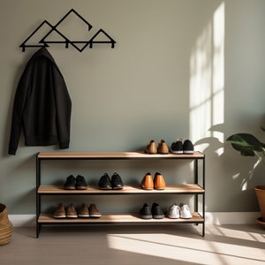 Modern Farmhouse Coat Rack: Metal Entryway Organizer with 5 Hooks