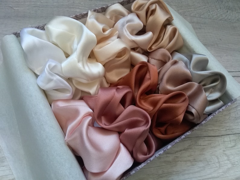 Silk Scrunchy MANY COLORS real silk satin scrunchie silk tie Etsy