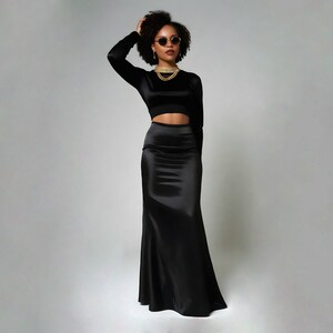 Etsy satin maxi skirt deals