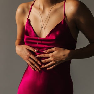 Wein Seide Mini Slip Kleid: Bias Cut Cami Cocktailkleid