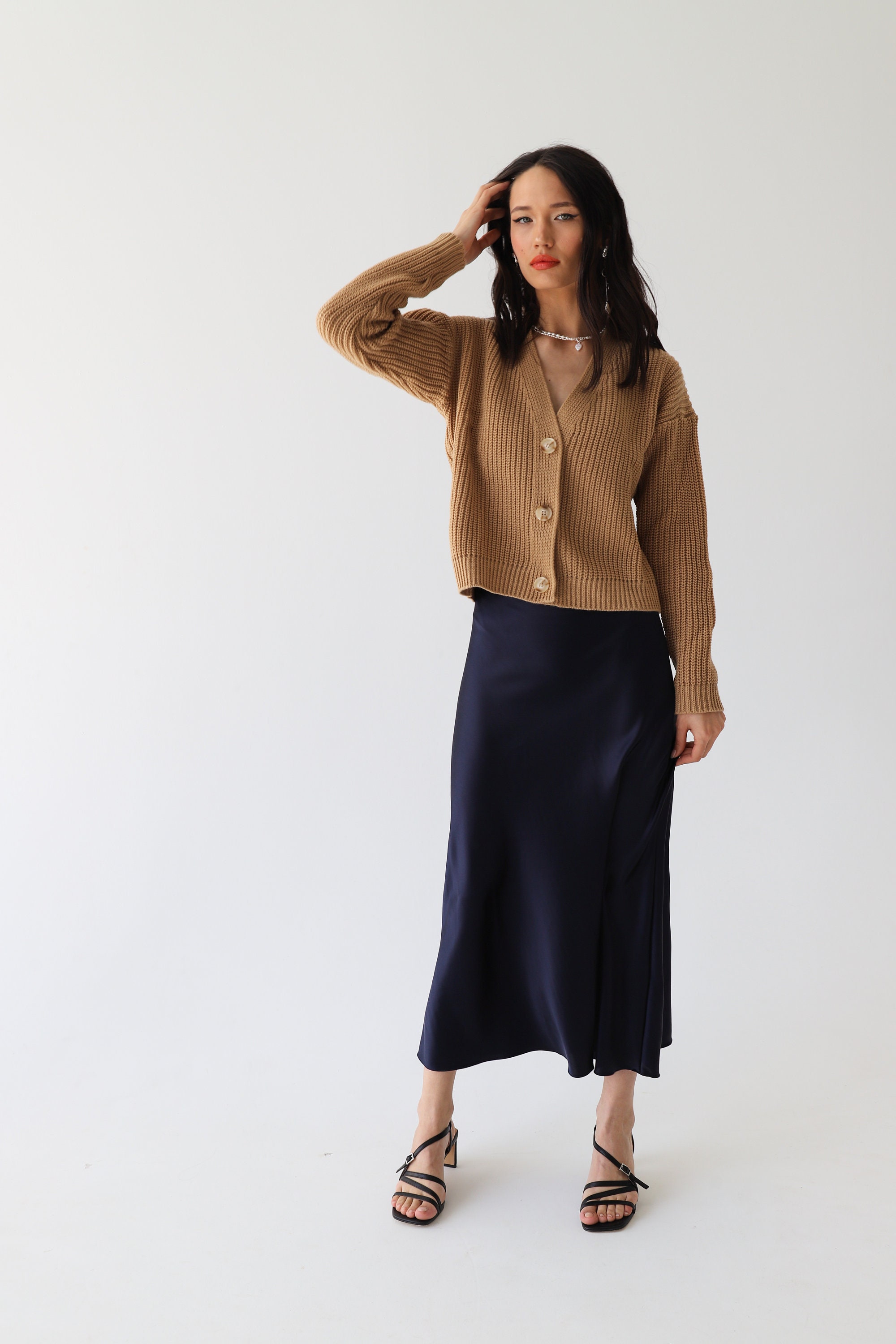 Dark Blue Silk Slip Skirt: Midi A-line Bias Cut - Etsy Dark Blue Silk Slip Skirt: Midi A-line Bias Cut - Etsy