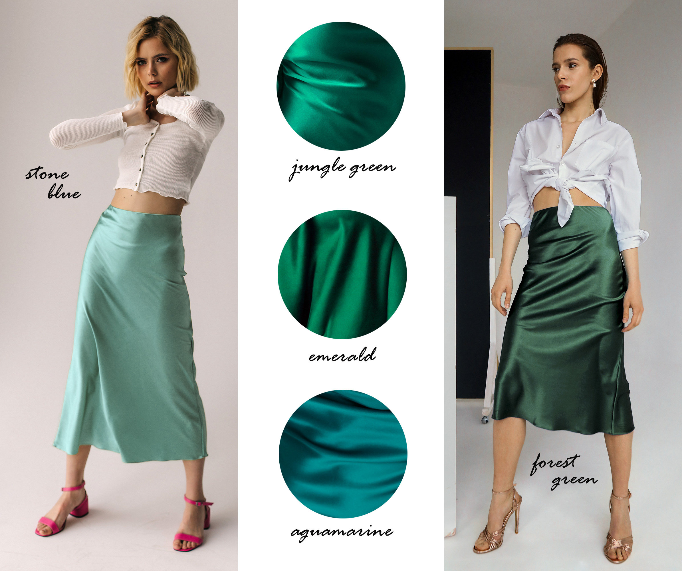 Khaki bias top cut skirt