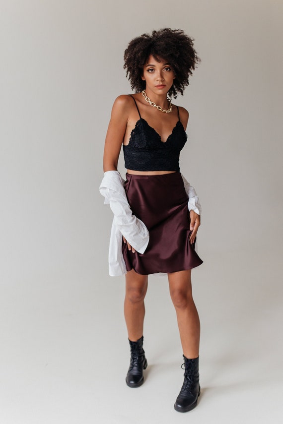 short satin skirts