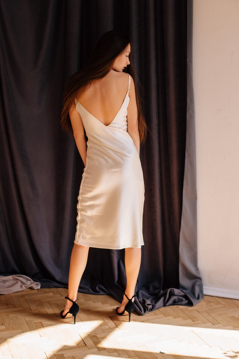low back white slip