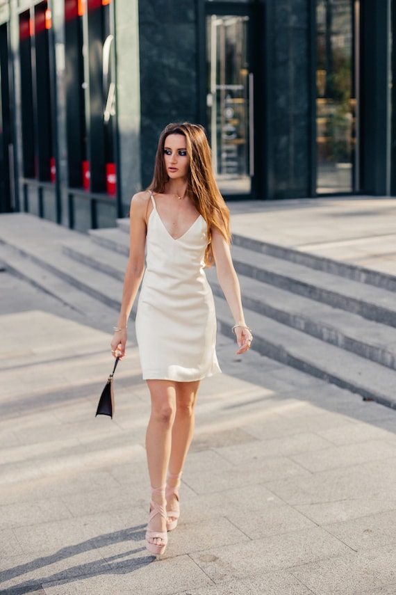 White Slip Mini Dress Slip Trends Dress Bias Slip - Etsy