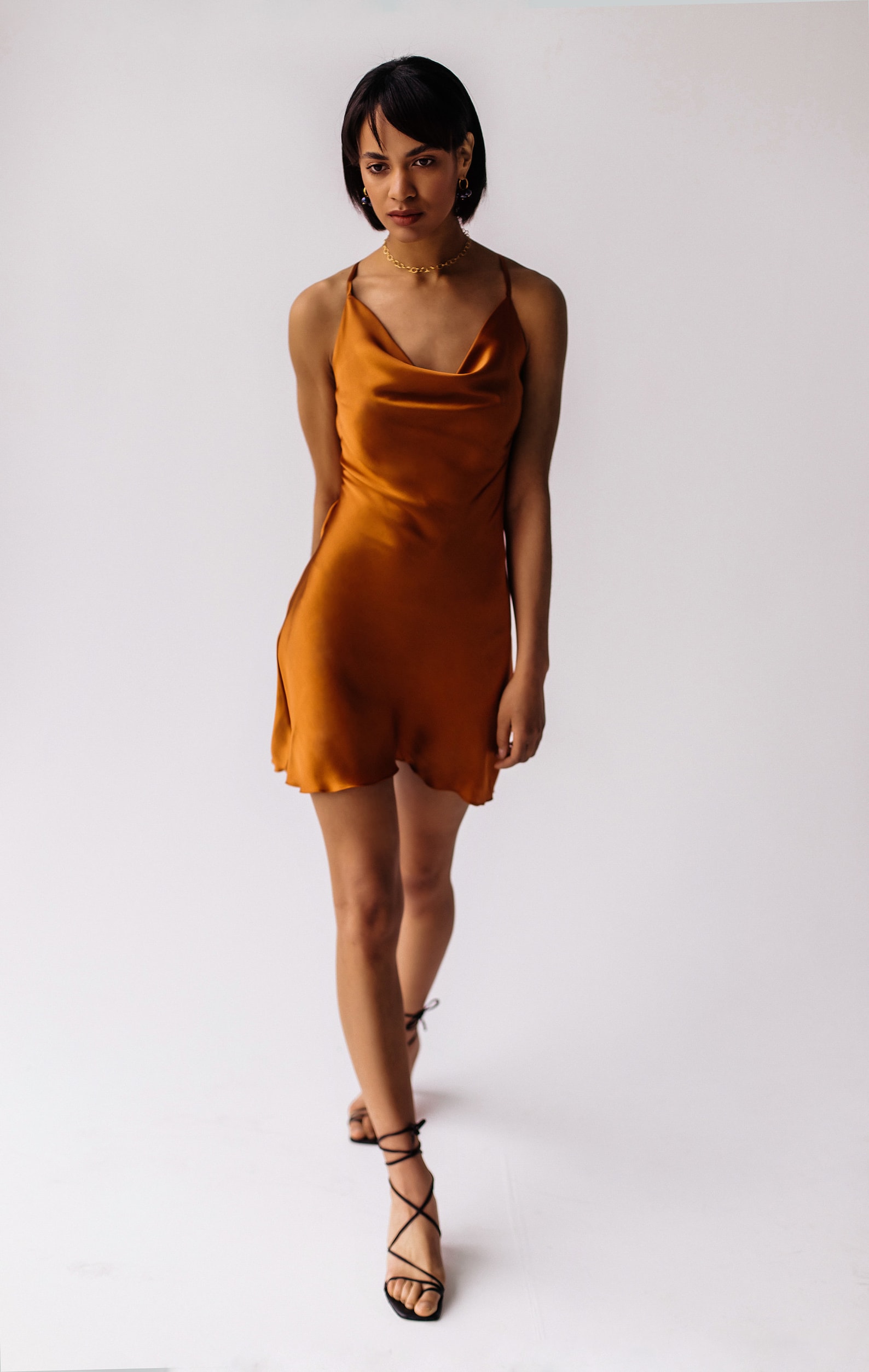 Rust Short Silk Slip Dress Mini Slip Dress Dark Orange 100 Etsy