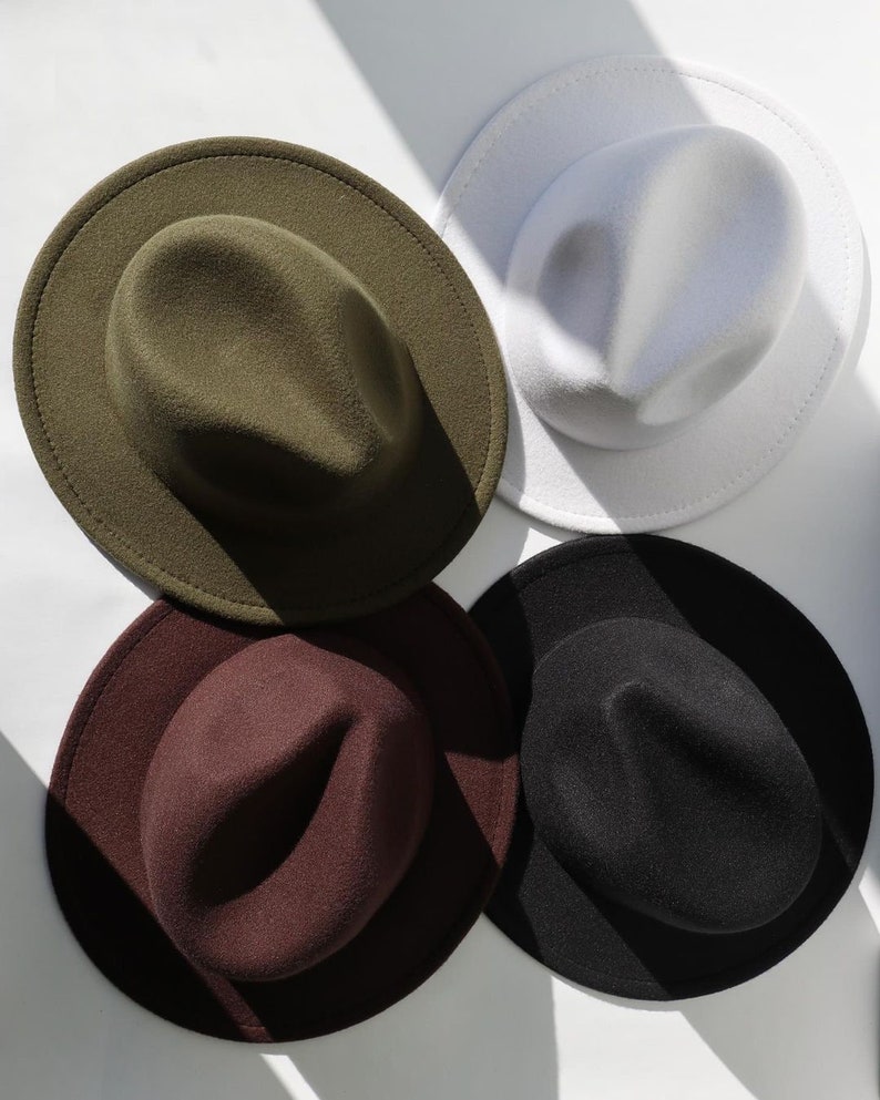 Womens Wide Brim Hat Flat Brim Stylish Fashionable Boho Etsy