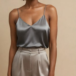 Mulberry Silk Cami Top: Bias Cut Satin Camisole