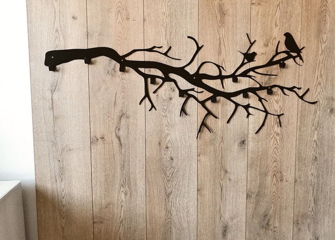 Coat Rack Branch With Birds Hangers for Clothes. Wall Mounted Rack.coat
