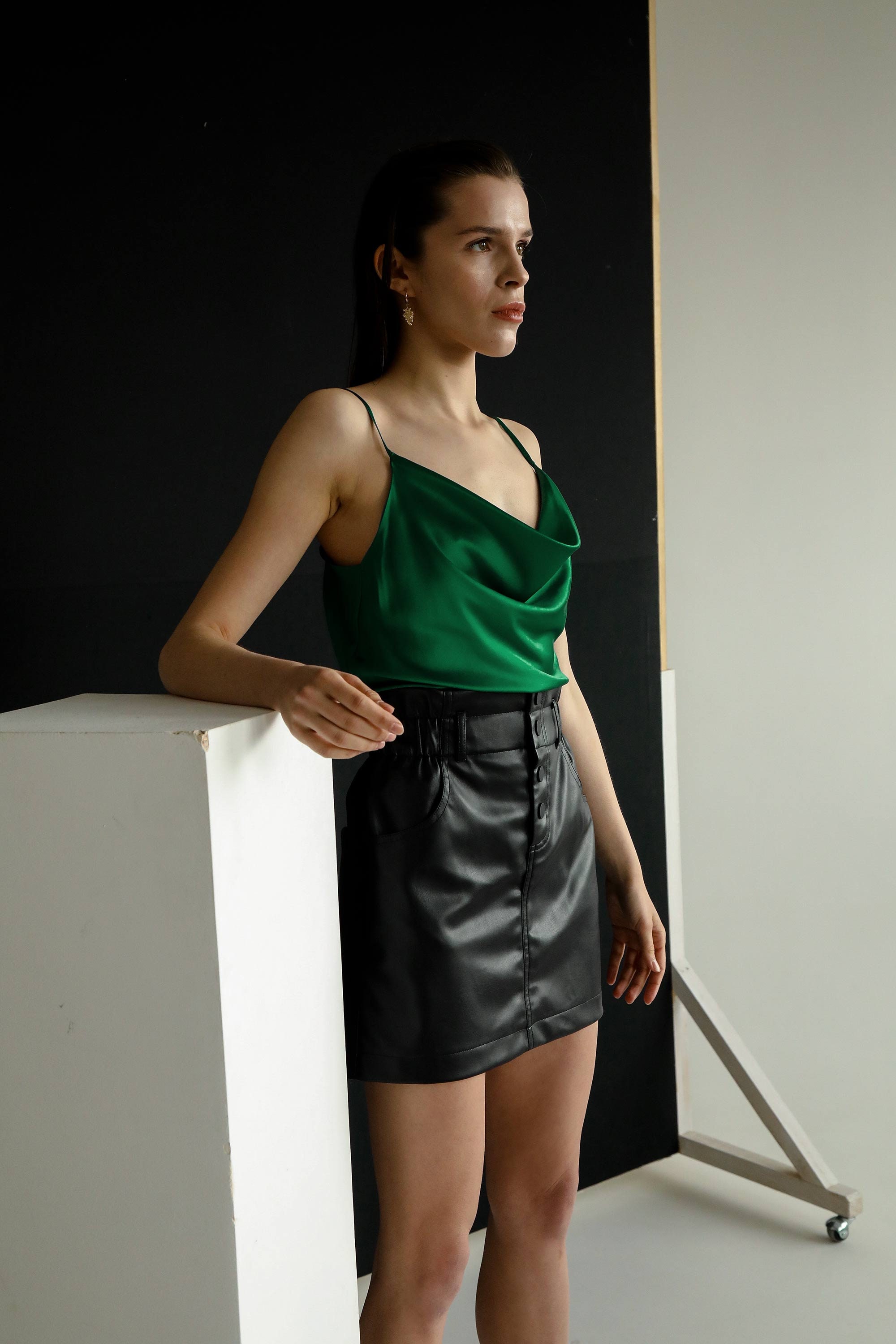Black Silk Camisole - Etsy