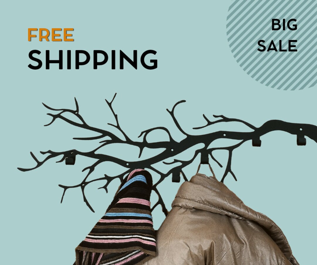 Metal Coat Rack Wall Hanger, Coat Rack, Wall Mount, Wall Hooks, Coat