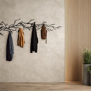 Tree Branch Metal Wall Rack Sleek Home Decor, Minimalist Decor ...