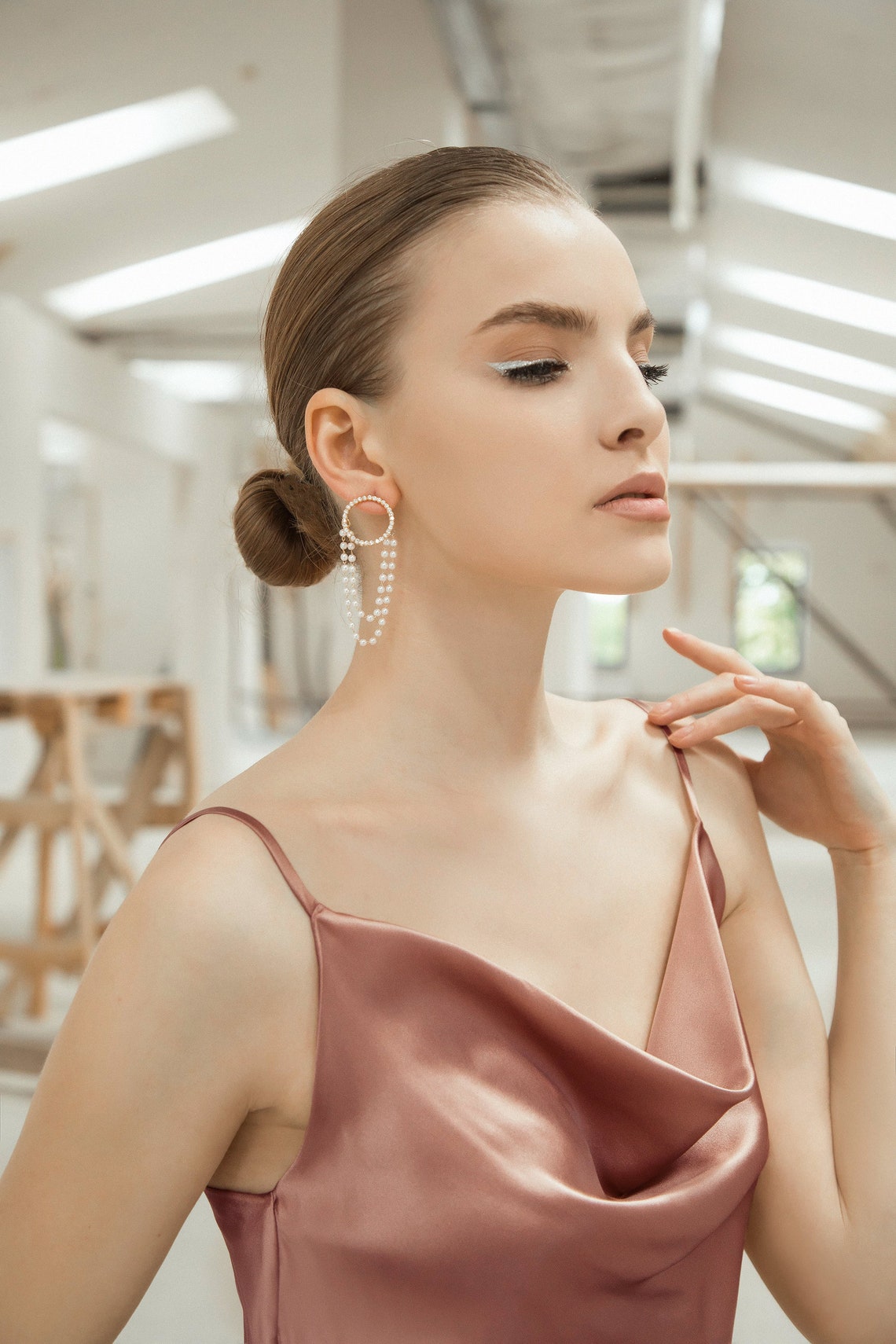 blush silk slip