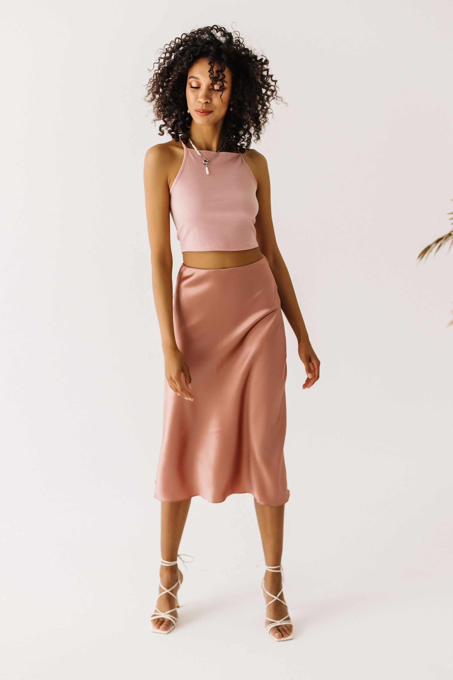 Silk slip midi skirt blush real silk slip midi aline skirt Etsy