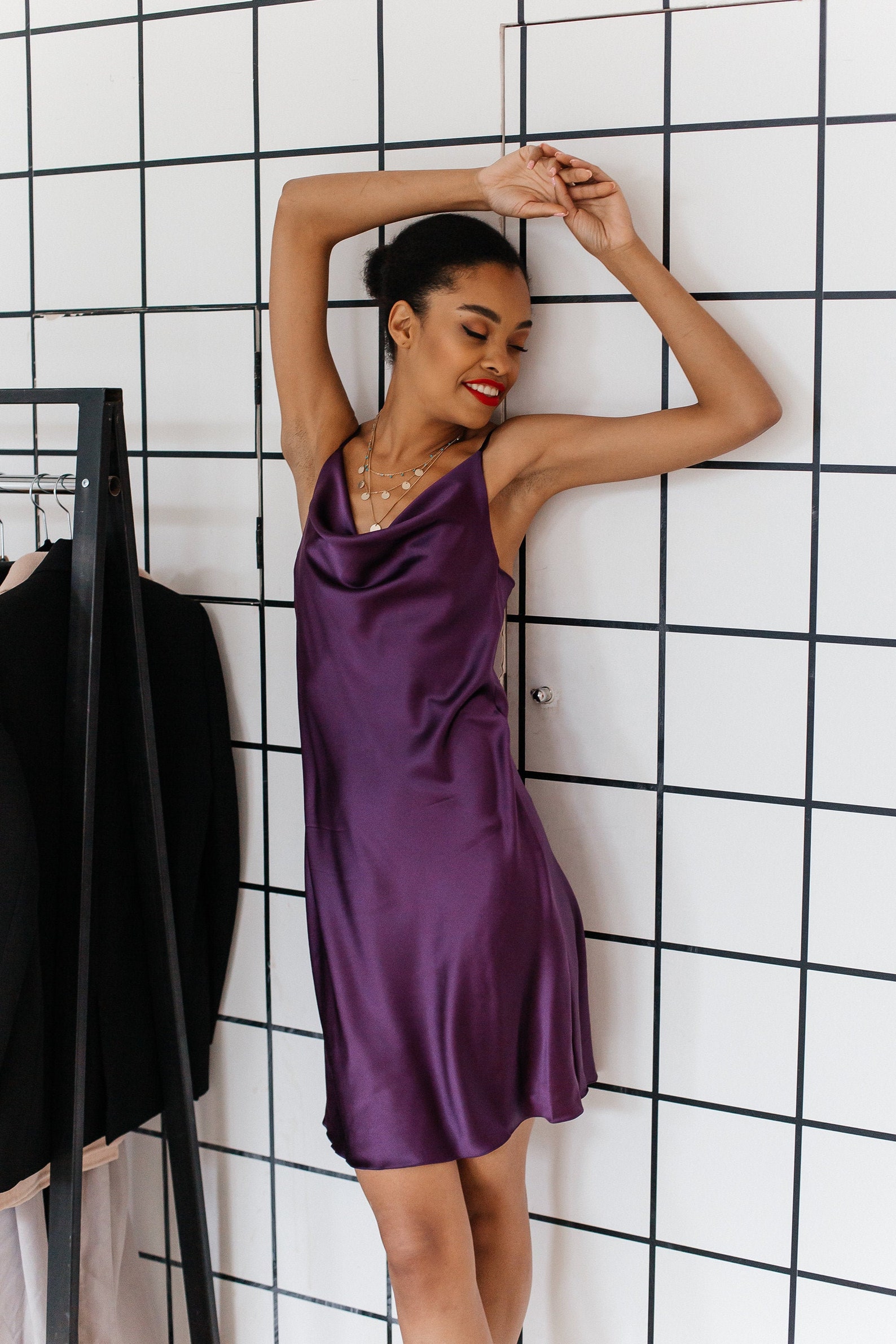 Plum silk slip mini dress Silk slip trends dress dress bias Etsy