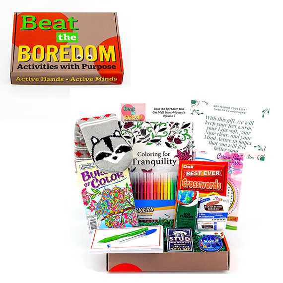 Get Well Gifts for Women Beat the Boredom Box Non Food Gift Basket