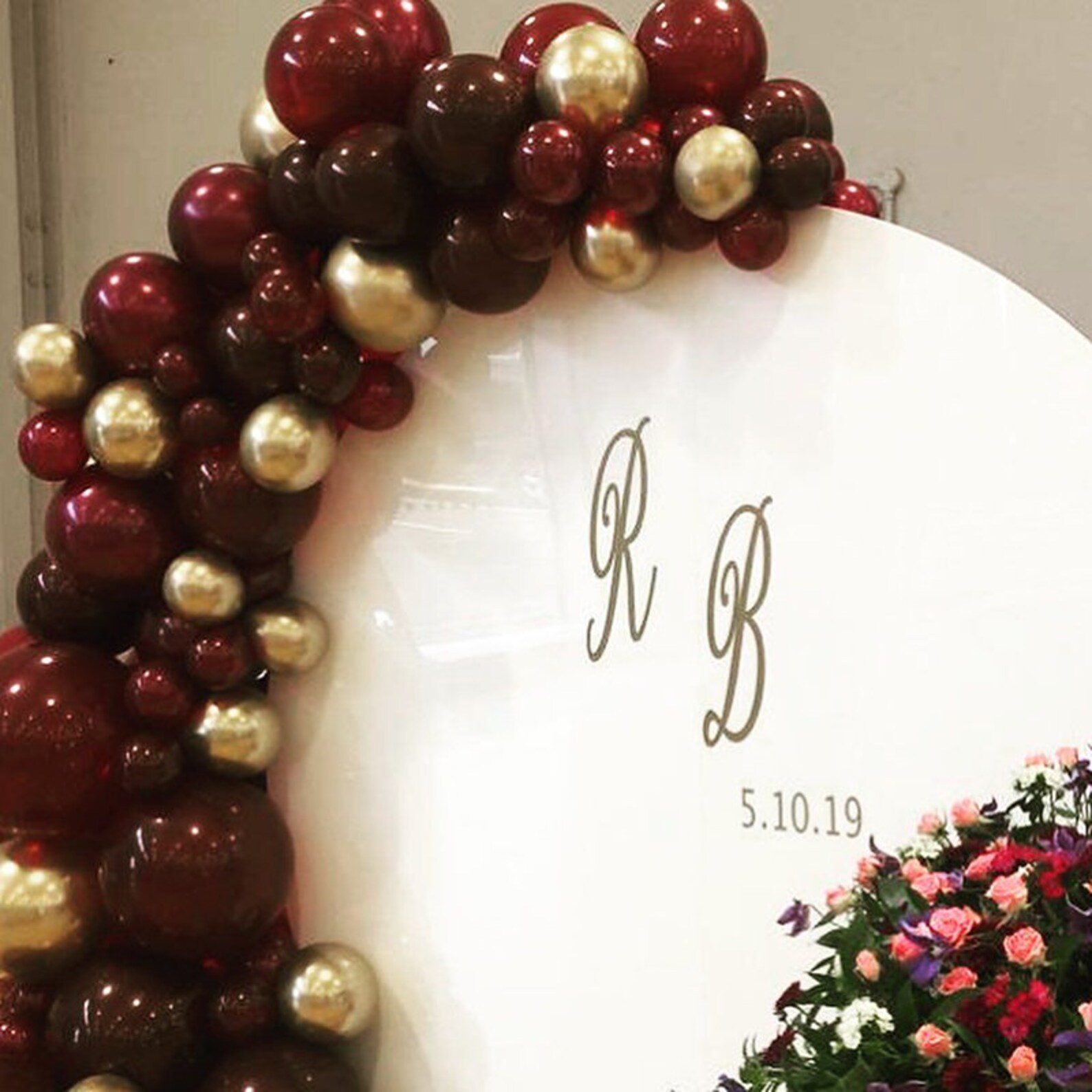 90pcs Wine Red Balloon Arch Gold Balloon Set Wine Latex Peal Etsy